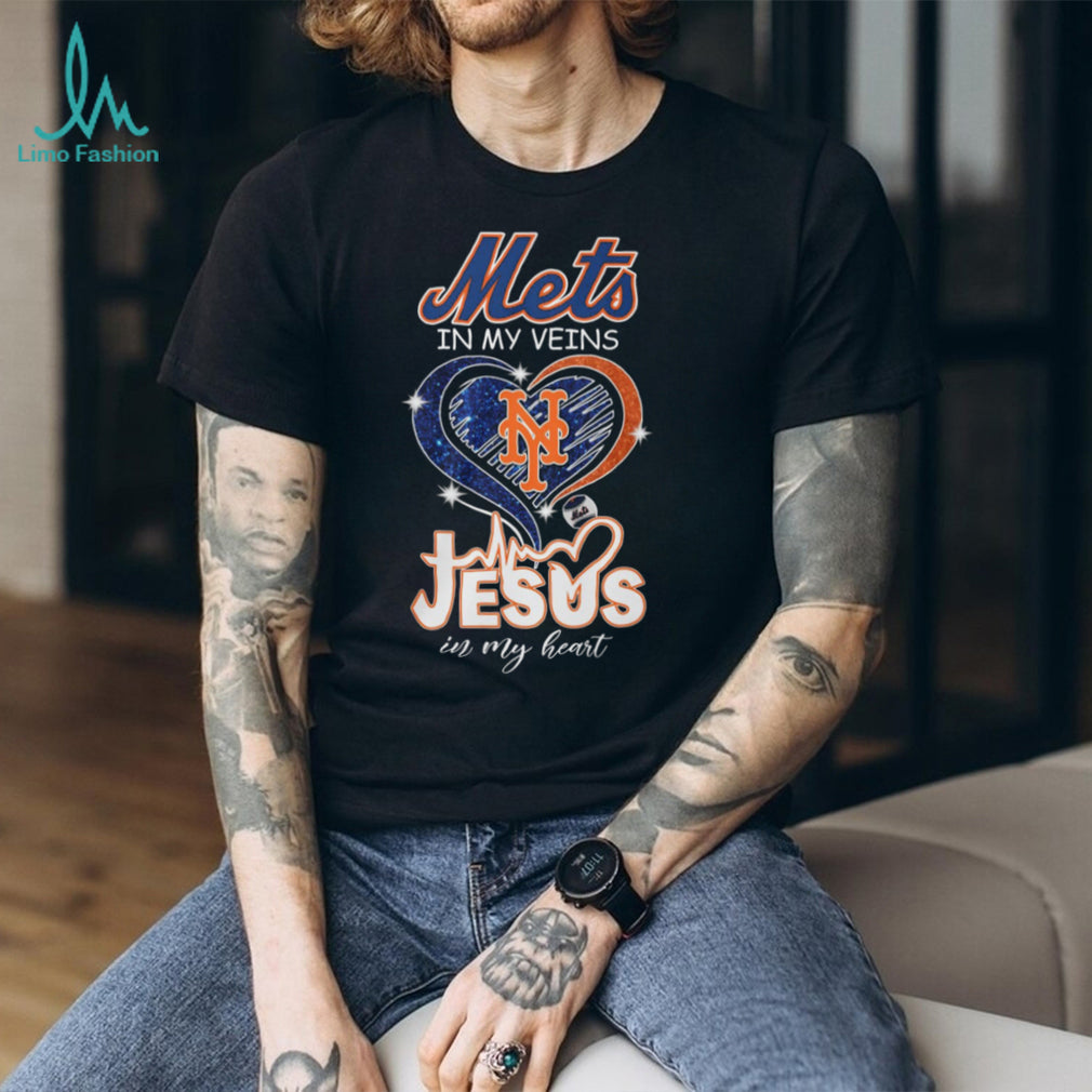 New York Mets In My Veins Jesus In My Heart Baseball Fan T Shirt