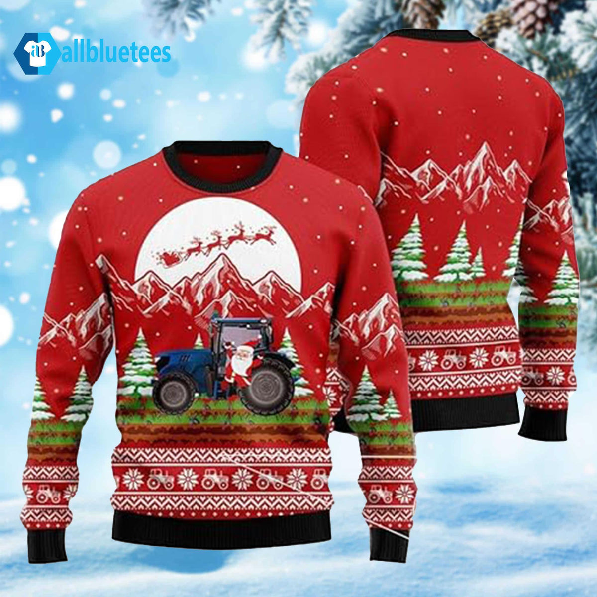 Noel Tractor Ugly Christmas Sweater