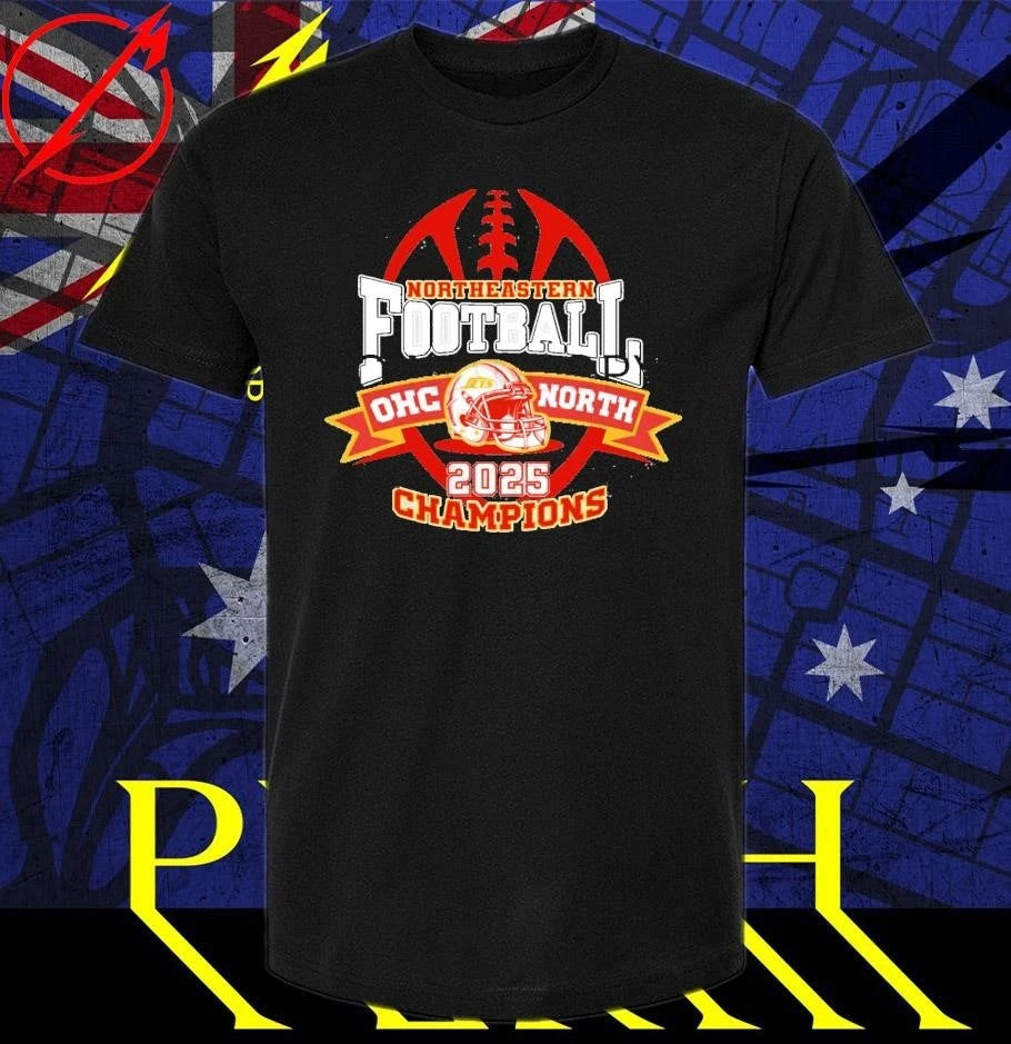 Northeastern Football 2025 OHC North Champions T-Shirt