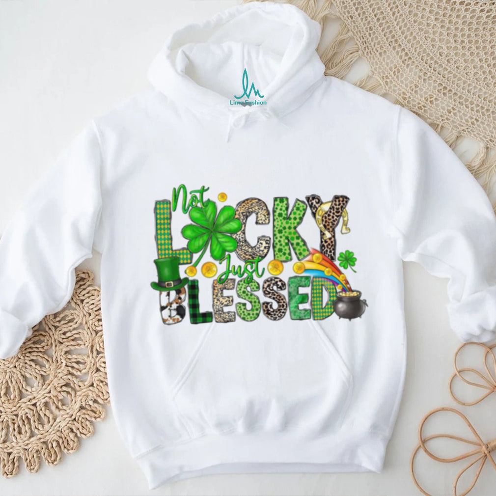 Not Lucky Just Blessed Shamrock Leopard Print St. Paddy’s Tee