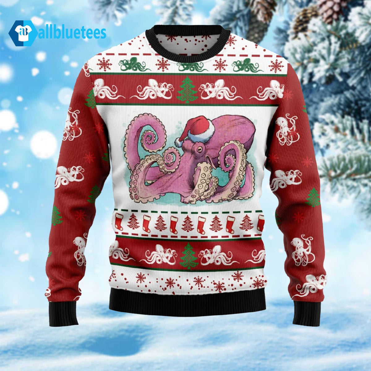 Octopus Noel Ugly Christmas Sweater