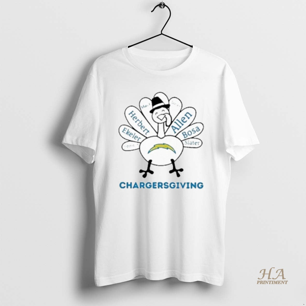 Official 2025 Chargersgiving Los Angeles Chargers X Thanksgiving T-Shirts, Hoodie, Sweatshirt | InkNestWear.com