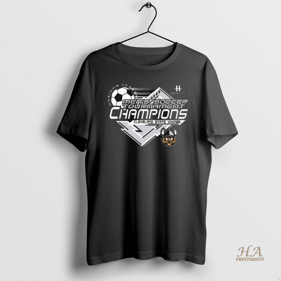 Official 2025 Horizon League Mens Soccer Tournament Champions Cleveland State Vikings T-Shirts, Hoodie, Sweatshirt