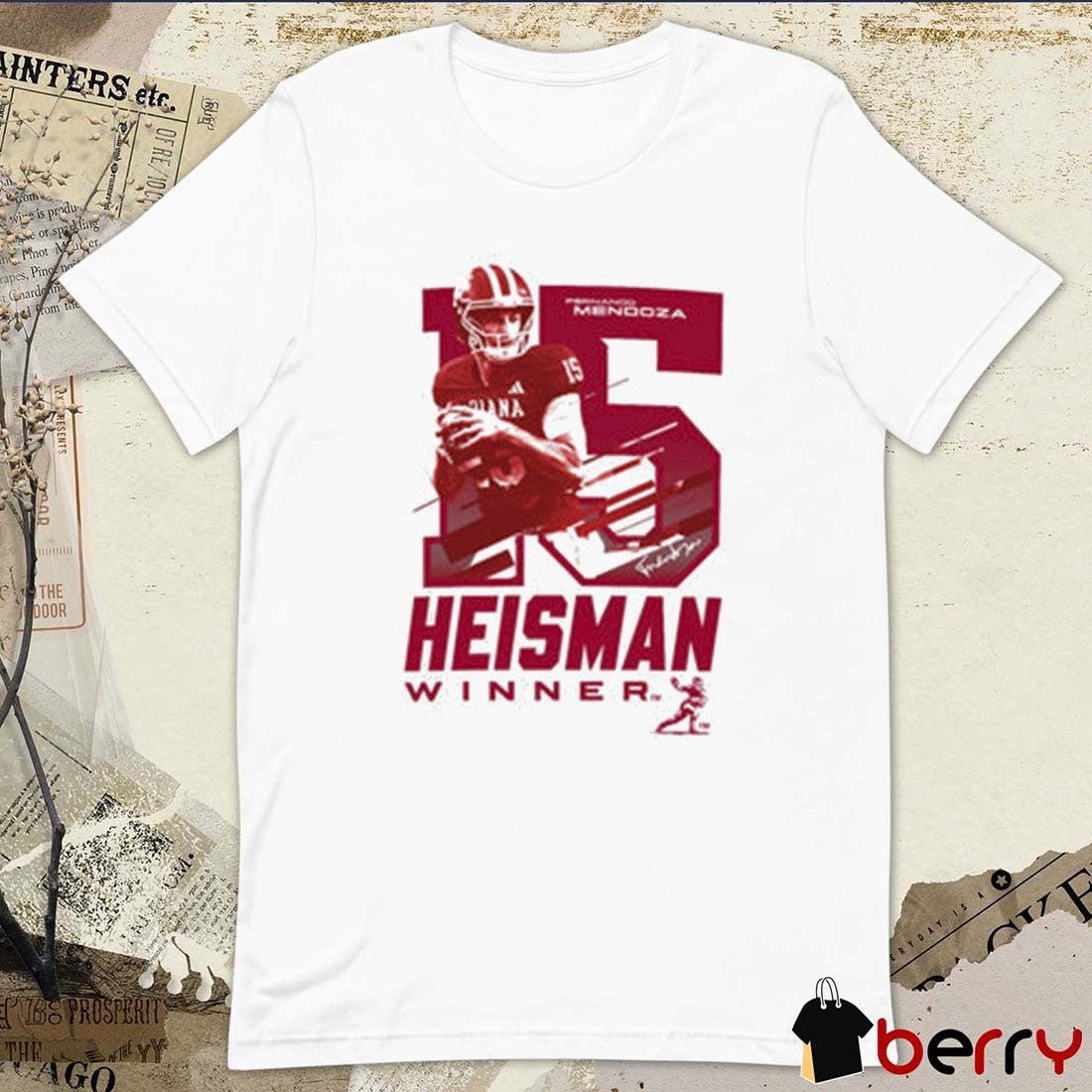 2025 Indiana Hoosiers Football Heisman Winner Fernando Mendoza Graphic t-shirt