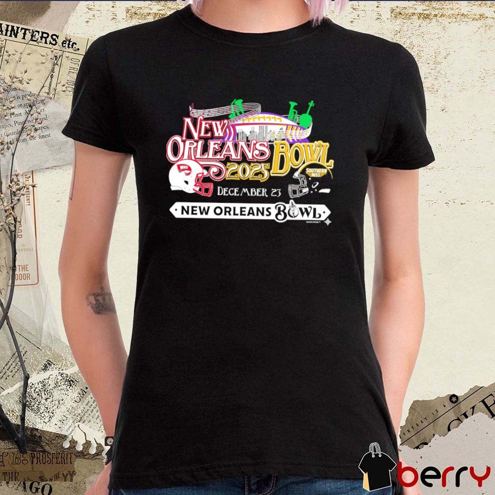 2025 New Orleans Bowl Western Kentucky Hilltoppers Vs Southern Miss Golden Eagles December 23, 2025 Helmets t-shirt
