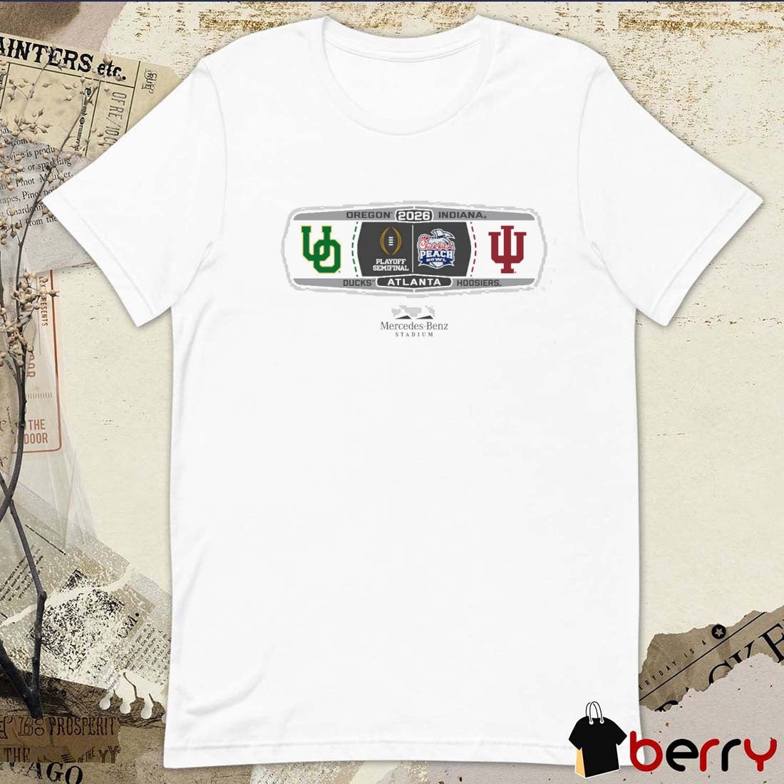 2026 Chick-fil-A Peach Bowl 2-Team Oregon Ducks Vs Indiana Hoosiers t-shirt