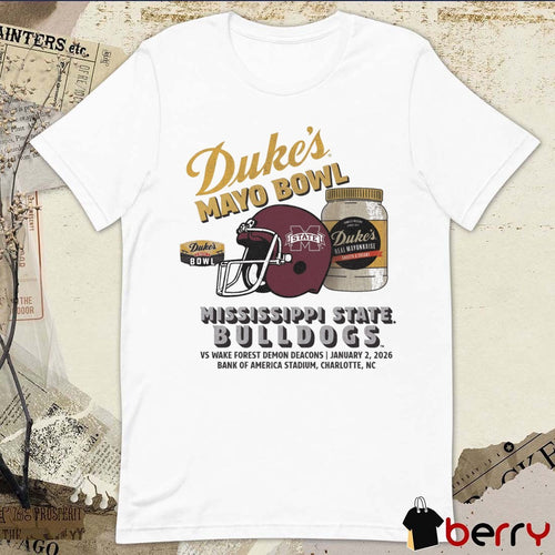 2026 Duke’s Mayo Bowl Mississippi State Bulldogs vs. Wake Forest Jan 1 Bank Of America Stadium Helmet t-shirt