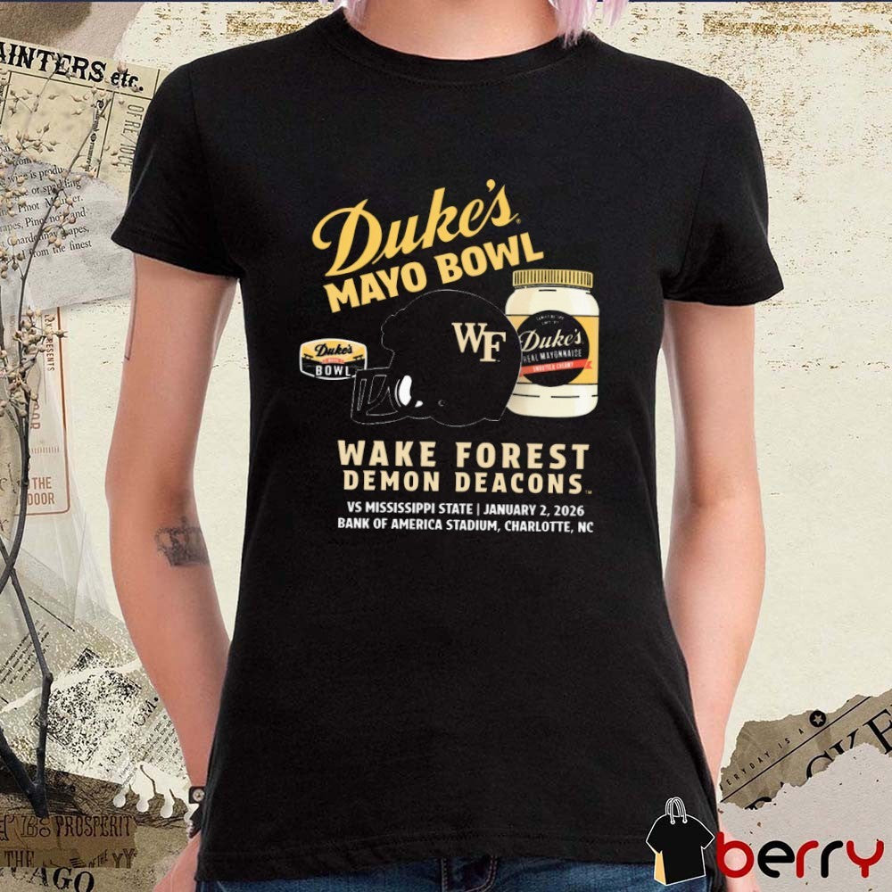 2026 Duke’s Mayo Bowl Wake Forest Demon Deacons Vs Mississippi State Jan 2 Charlotte NC Helmet t-shirt