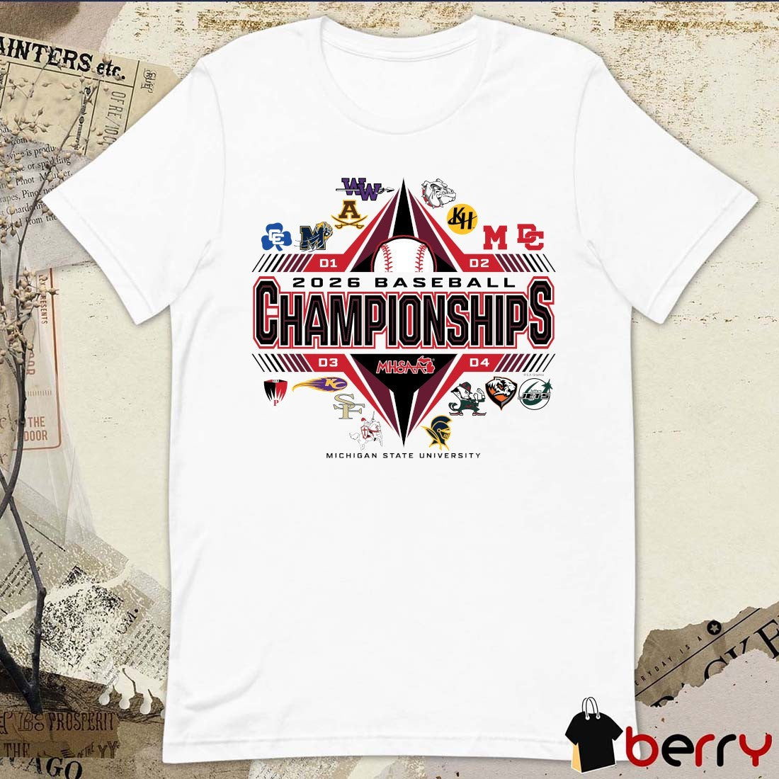 2026 MHSAA Baseball Championships Michigan State University t-shirt