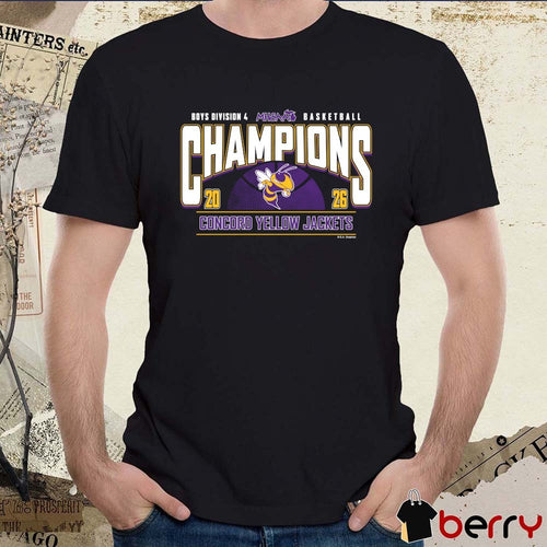 2026 MHSAA Boys Basketball D4 Champions Concord Yellow Jackets t-shirt