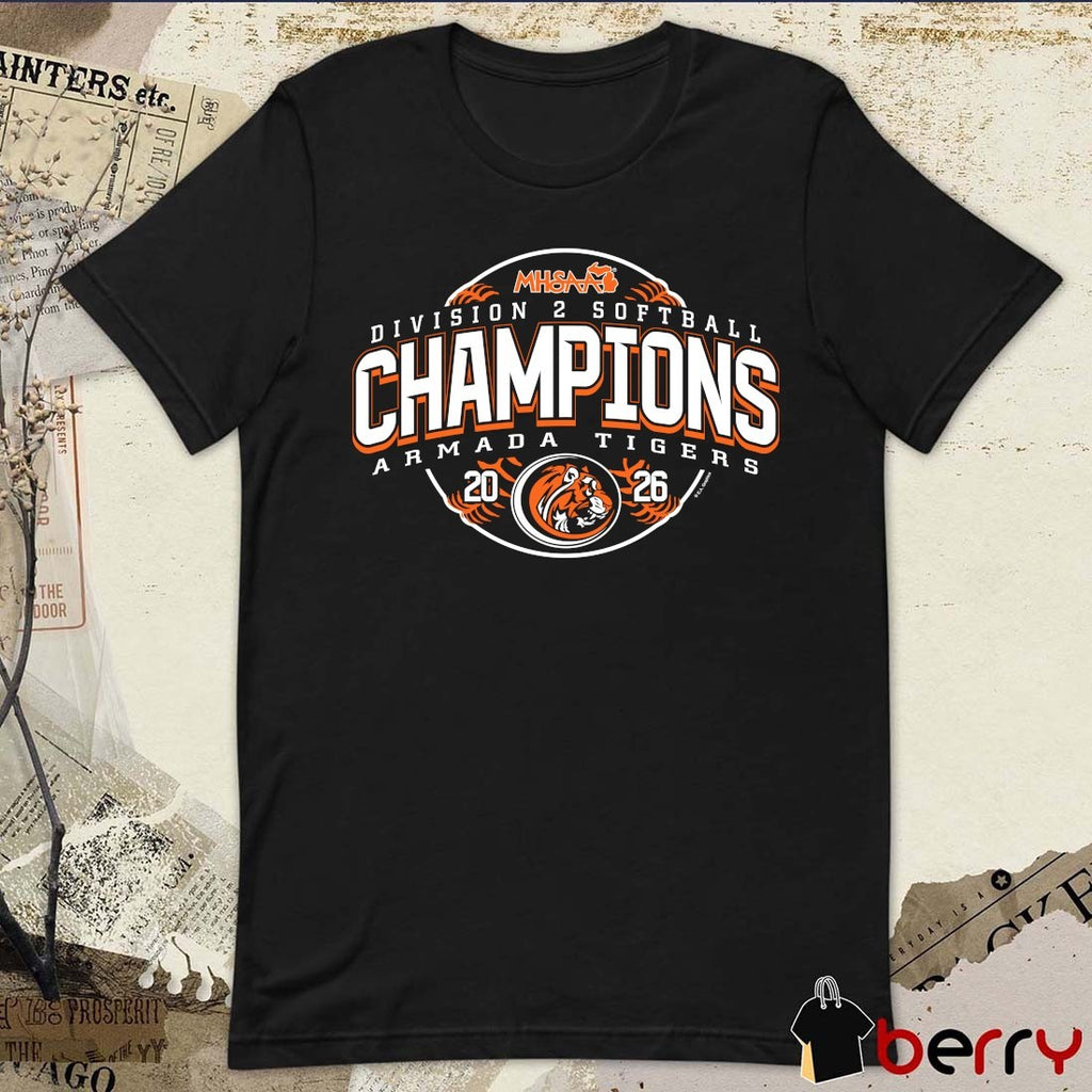 2026 MHSAA Softball DII Champions Armada Tigers t-shirt