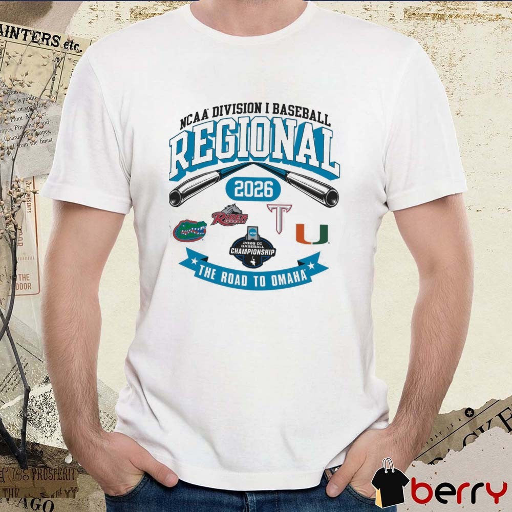 2026 NCAA Division I Baseball Regional Florida The Road To Omaha Logos t-shirt
