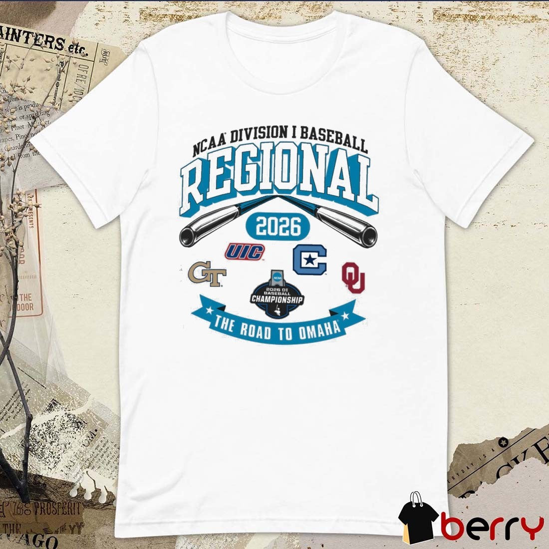2026 NCAA Division I Baseball Regional Georgia Tech The Road To Omaha Logos t-shirt