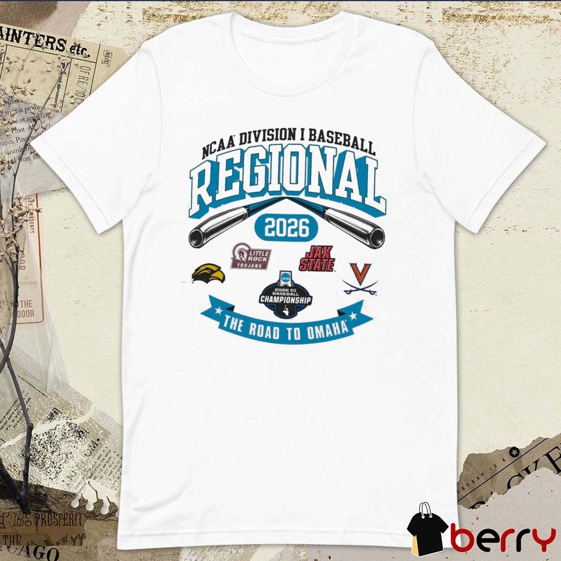 2026 NCAA Division I Baseball Regional Southern Mississippi The Road To Omaha Logos t-shirt