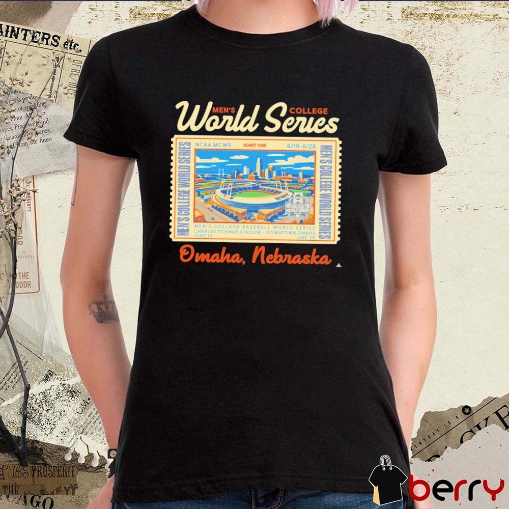 2026 NCAA MCWS Men’s College Baseball World Series Omaha Nebraska Ticket t-shirt