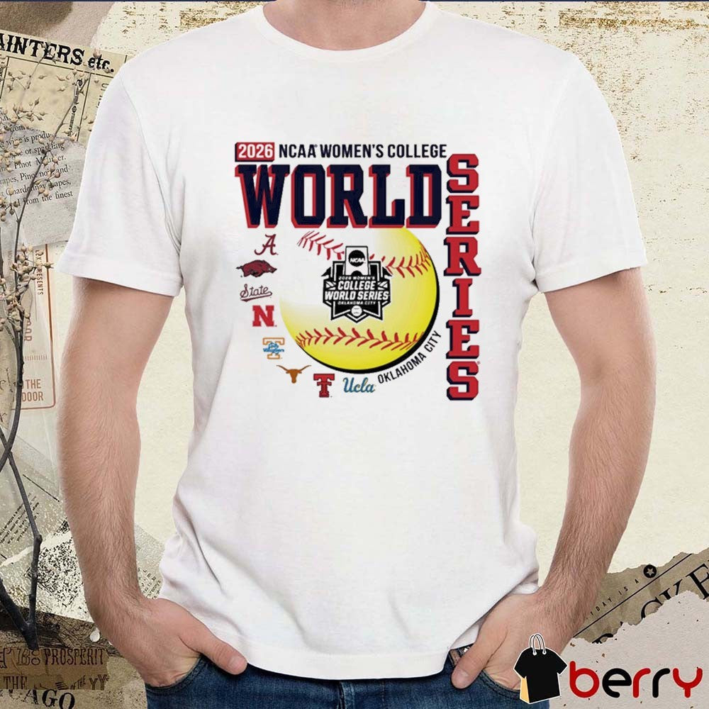 2026 NCAA Women’s College World Series 8 Team Oklahoma City Logos t-shirt