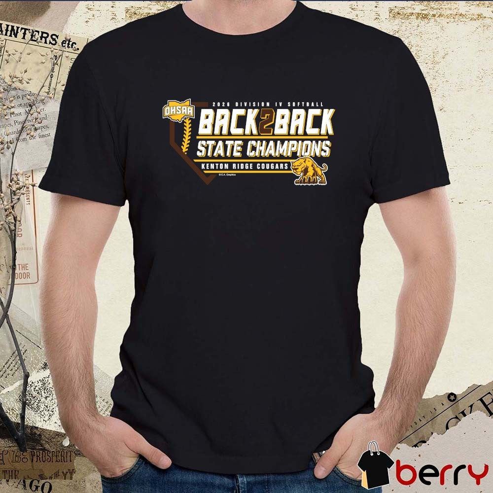 2026 OHSAA Softball DIV Back 2 Back State Champions Kenton Ridge Cougars t-shirt