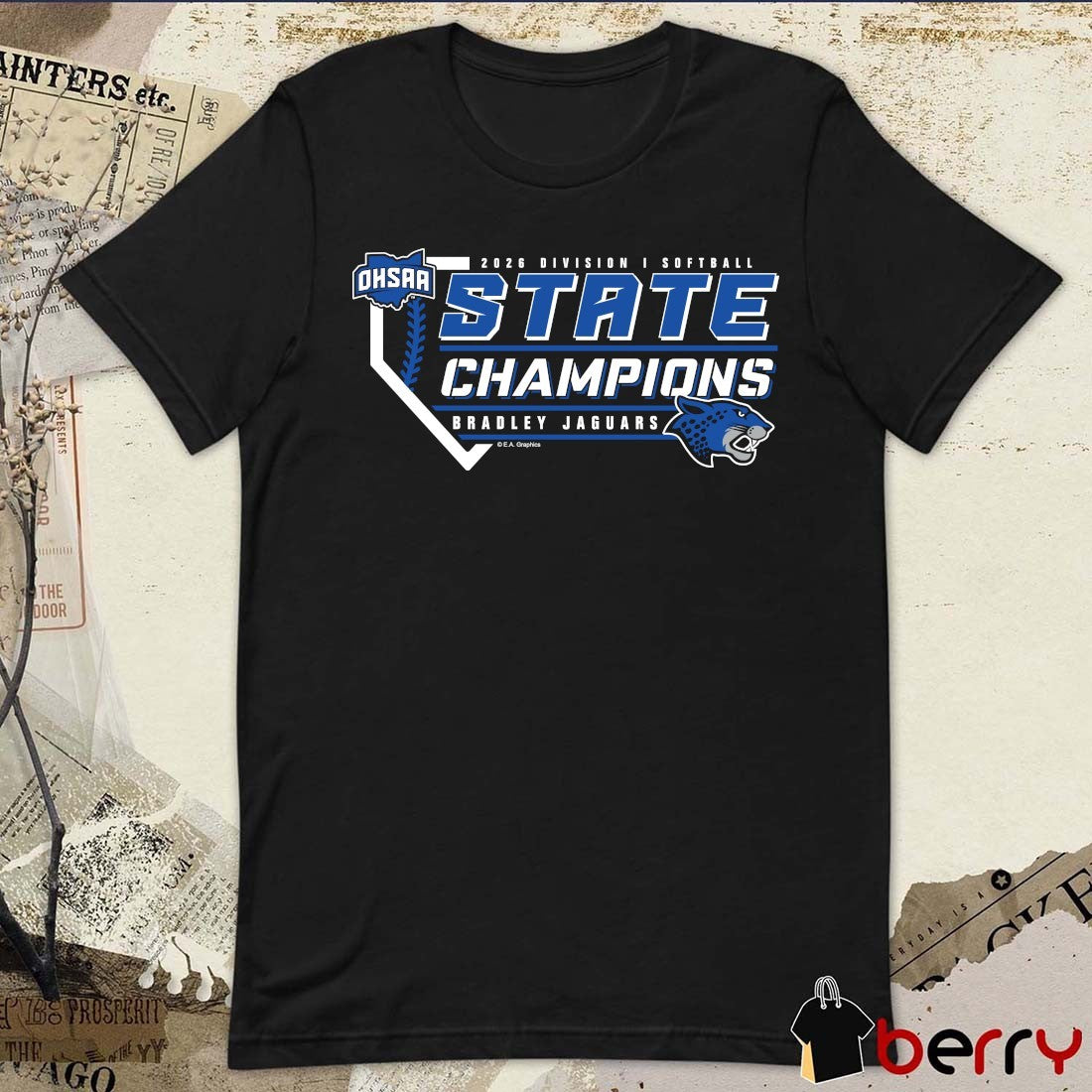 2026 OHSAA Softball Division I State Champions Bradley Jaguars t-shirt