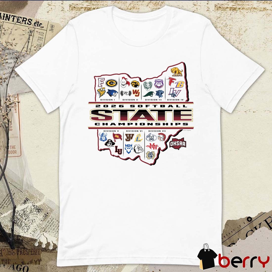 2026 OHSAA Softball State Championships Division I – VII Logos t-shirt