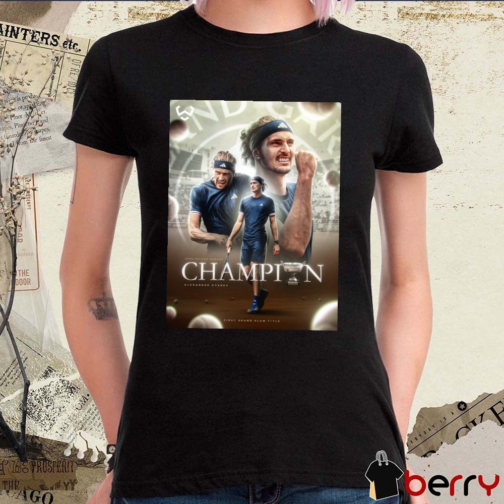 2026 Roland Garros Champion Alexander Zverev First Grand Slam Title WarmUp Poster t-shirt