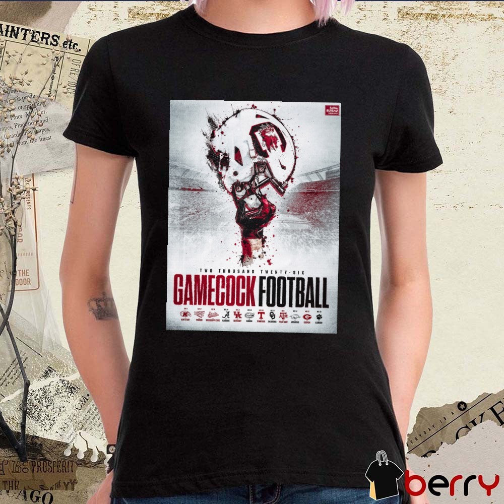 2026 South Carolina Gamecocks Football Schedule Highlight Alabama, Georgia, and Clemson Poster t-shirt