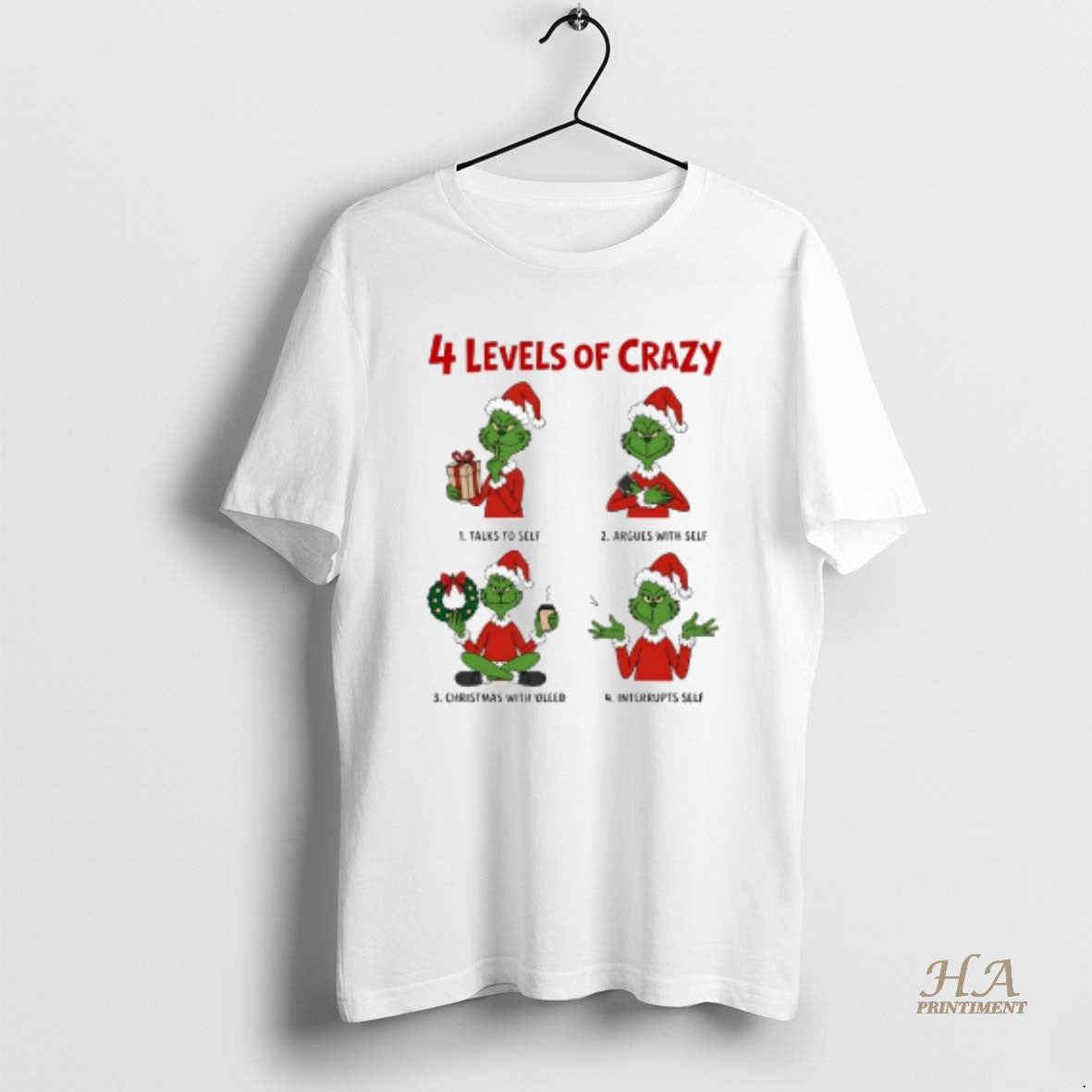 Official 4 Levels Of Crazy Grinch Christmas With Oleed T-Shirts, Hoodie, Sweatshirt | InkNestWear.com