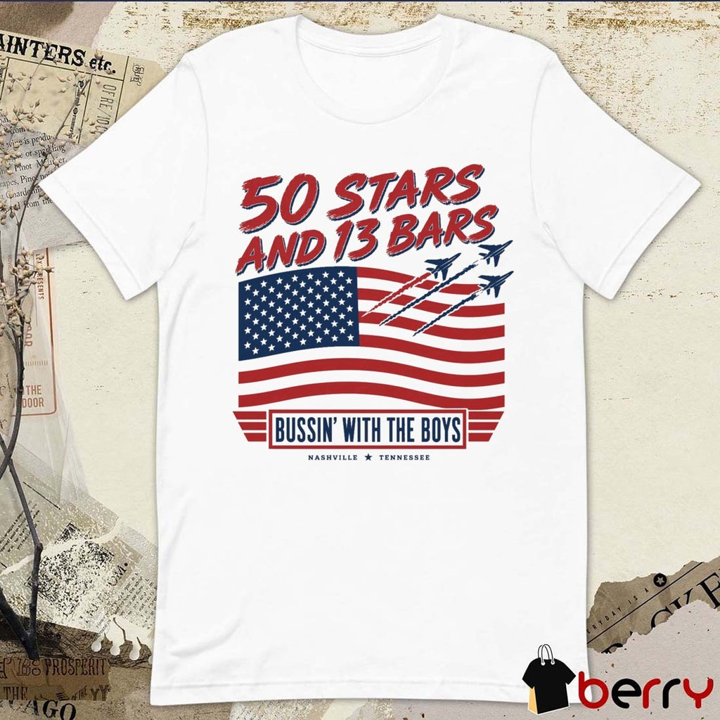 50 Stars and 13 Bars Bussin’ With The Boys Nashville Tennessee 2026 t-shirt