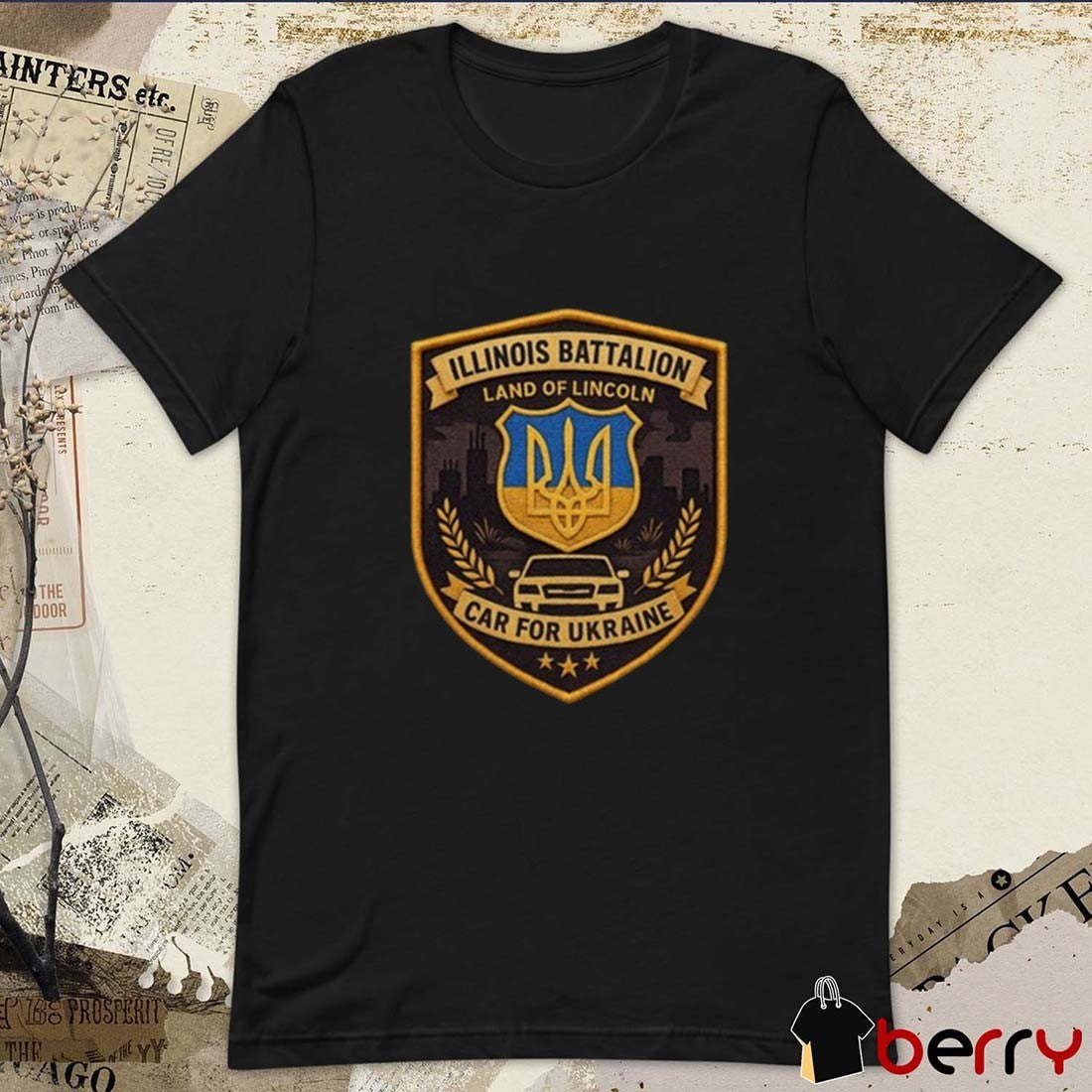 50 States Car For Ukraine Illinois Battalion Land Of Lincoln t-shirt