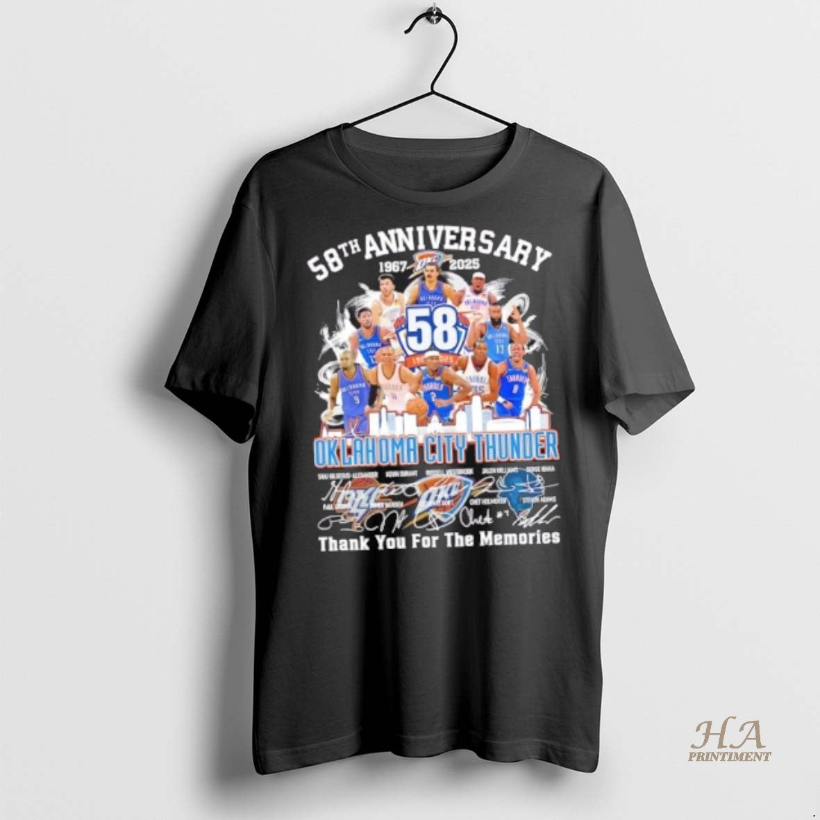 Official 58th Anniversary 1967 2025 Oklahoma City Thunder Legends Thank You For The Memories T-Shirts, Hoodie, Sweatshirt