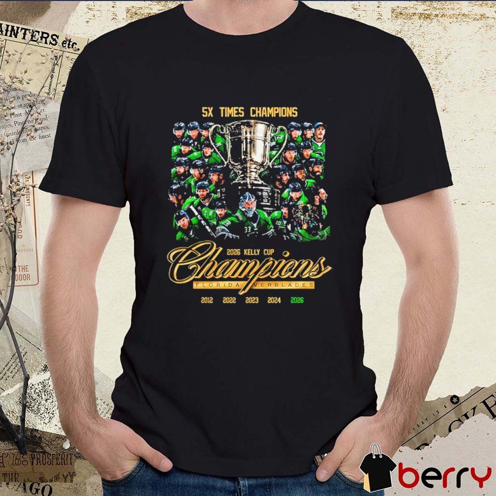 5X Times Champions Florida Everblades 2026 Kelly Cup Champions Locker Room t-shirt