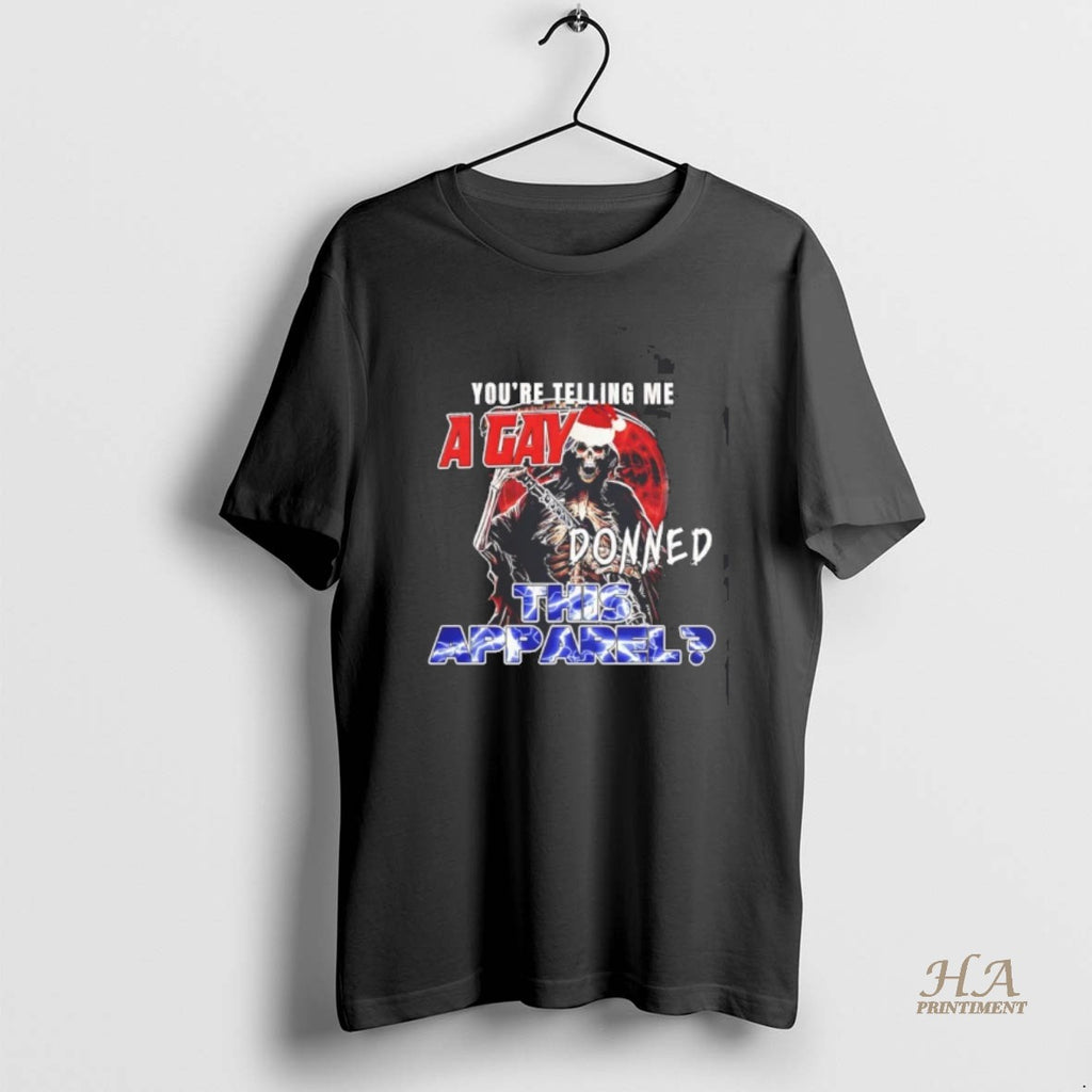 Official A Gay Donned This Apparel Death Santa Hat Christmas T-Shirts, Hoodie, Sweatshirt | InkNestWear.com