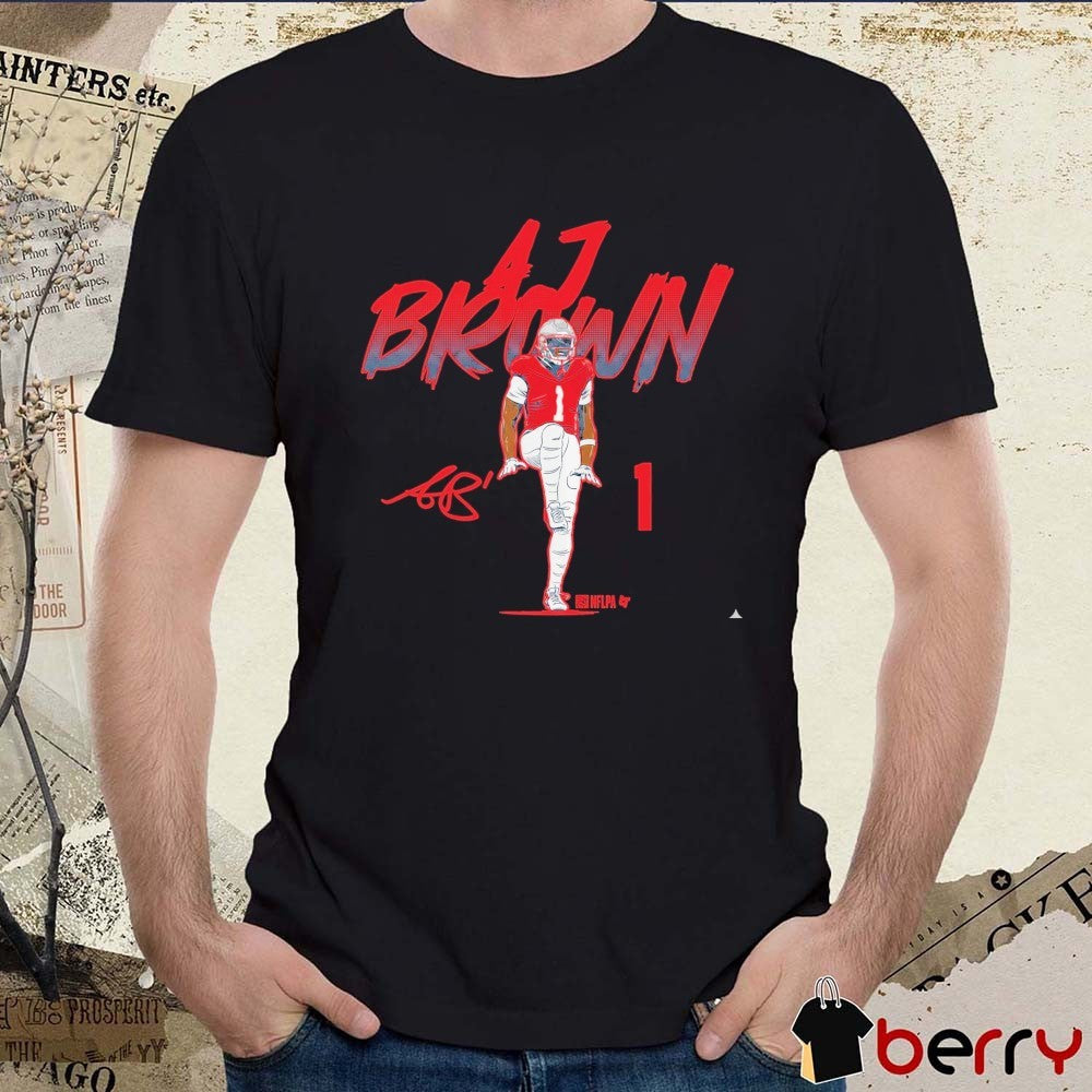 A.J. Brown Name Number Pose New England Patriots NFL Signature t-shirt