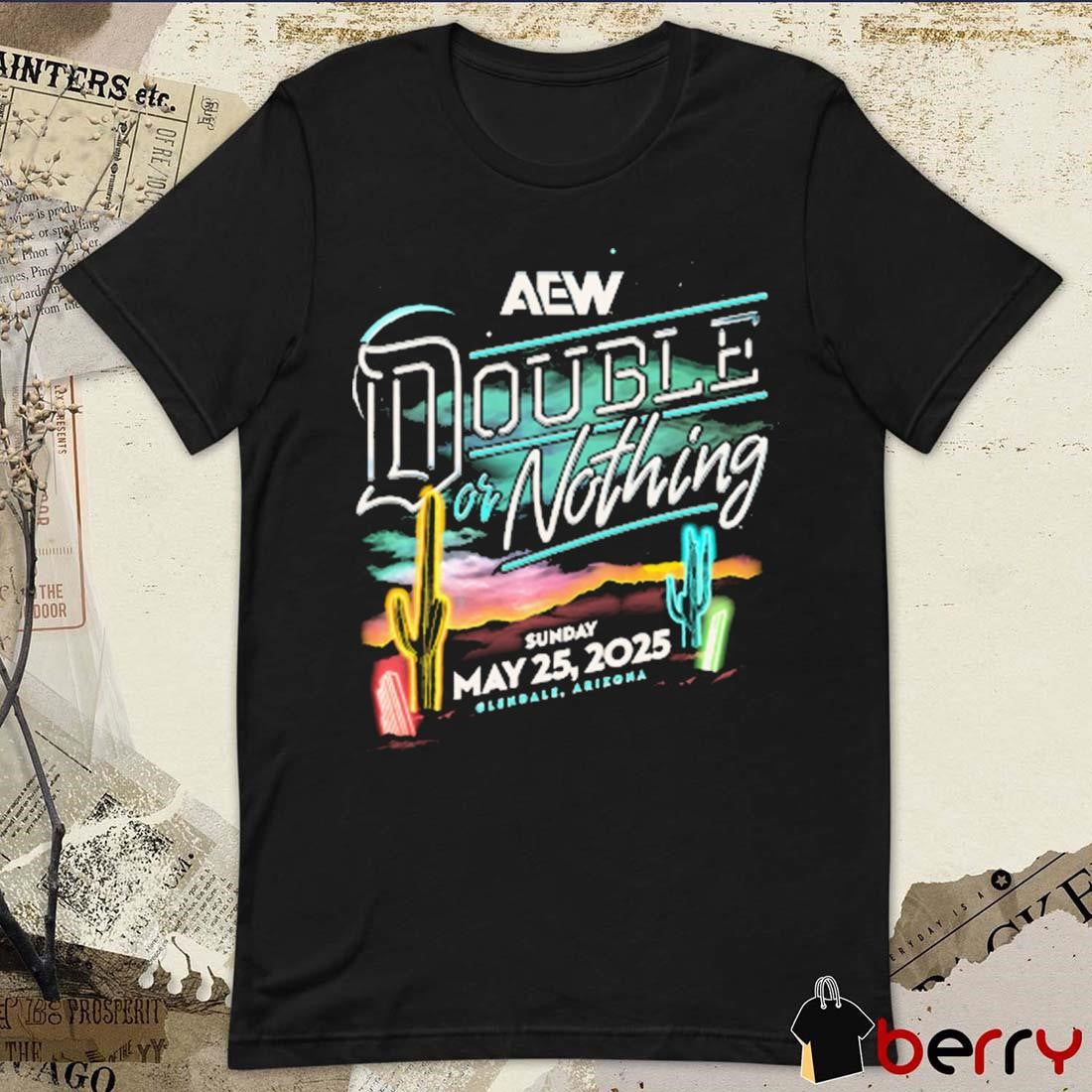 AEW Double or Nothing 2025 Sunday May 25 Olenale Arizona neon light t-shirt