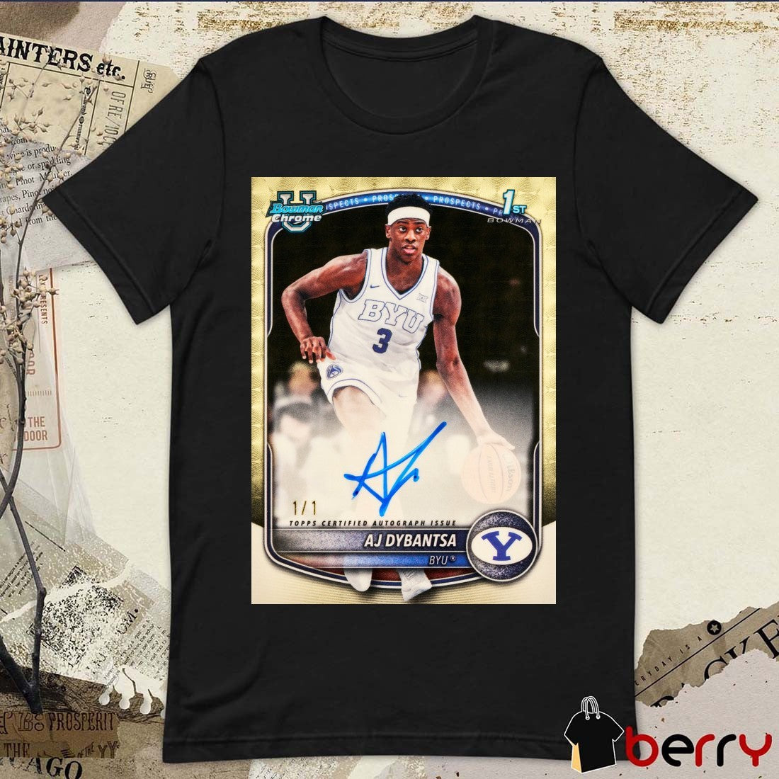AJ Dybantsa BYU Cougars 2025-26 Bowman Basketball Superfractor Signature t-shirt