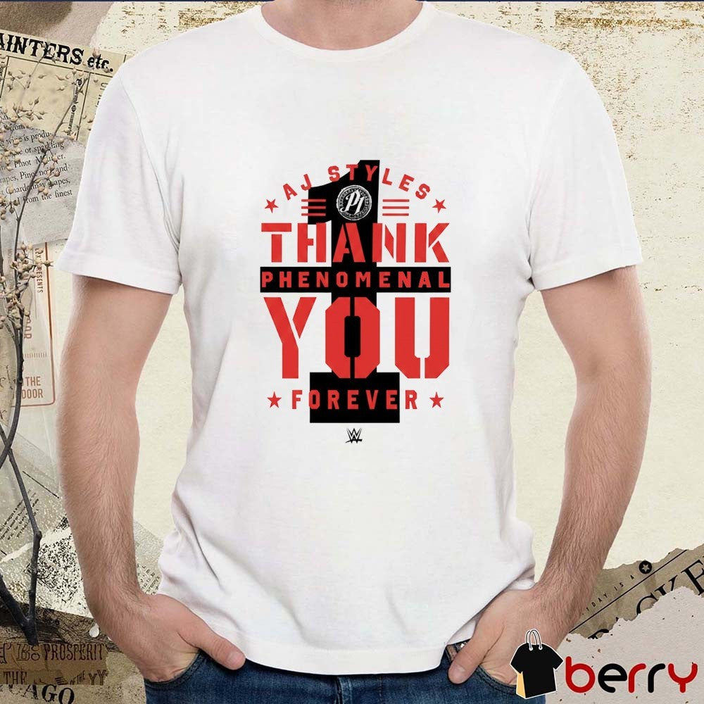 AJ Styles Thank You Phenomenal Forever WWE 2026 t-shirt