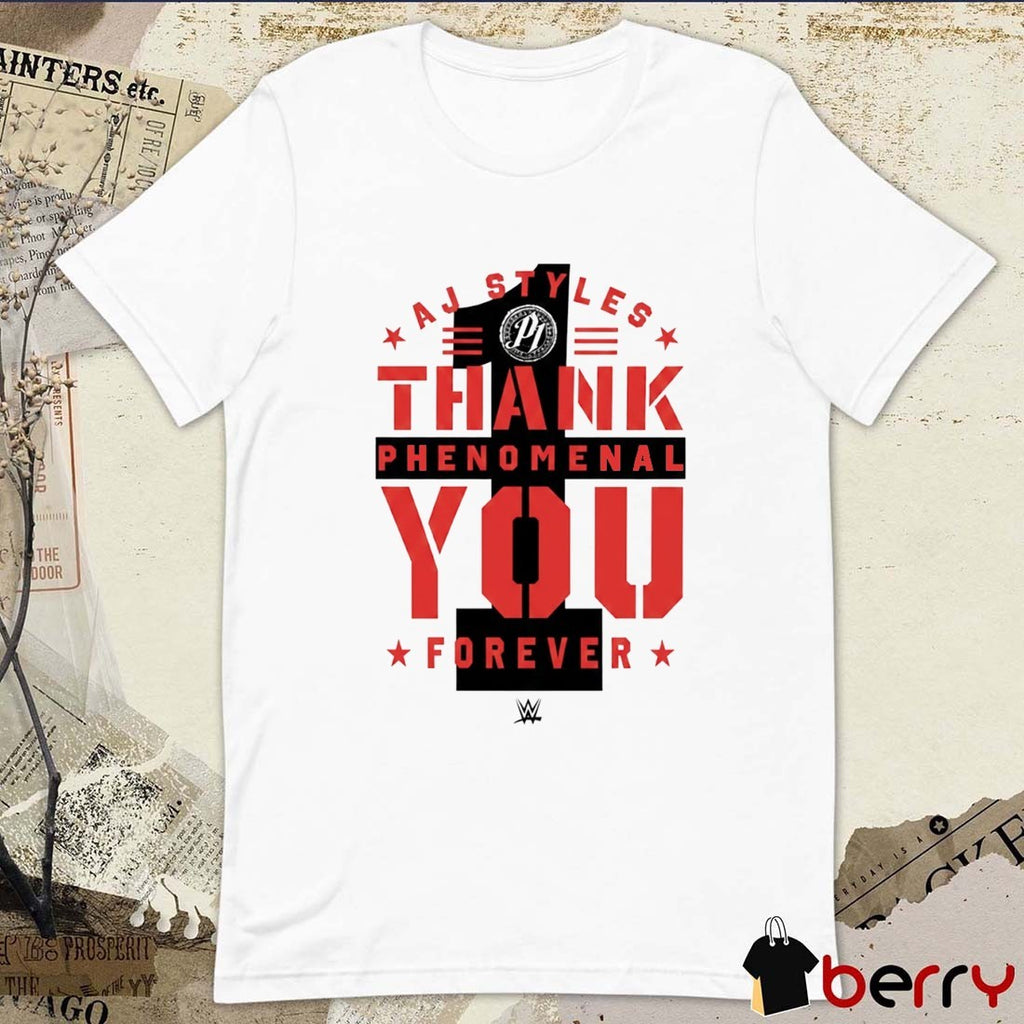 AJ Styles Thank You Phenomenal Forever WWE 2026 t-shirt