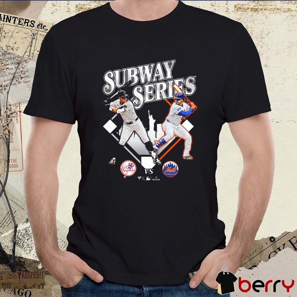 Aaron Judge and Juan Soto New York Yankees vs. New York Mets Black 2025 Subway Series Matchup Graphic t-shirt