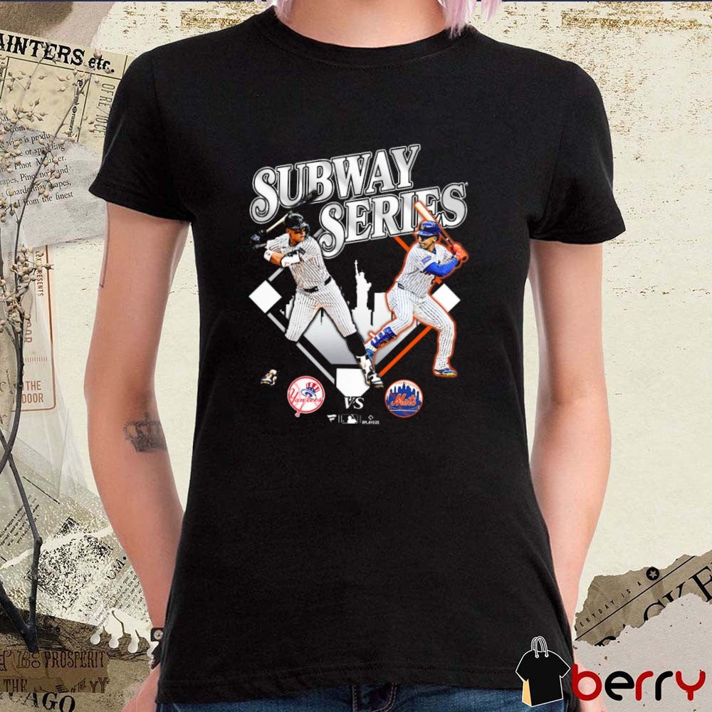 Aaron Judge and Juan Soto New York Yankees vs. New York Mets Black 2025 Subway Series Matchup Graphic t-shirt