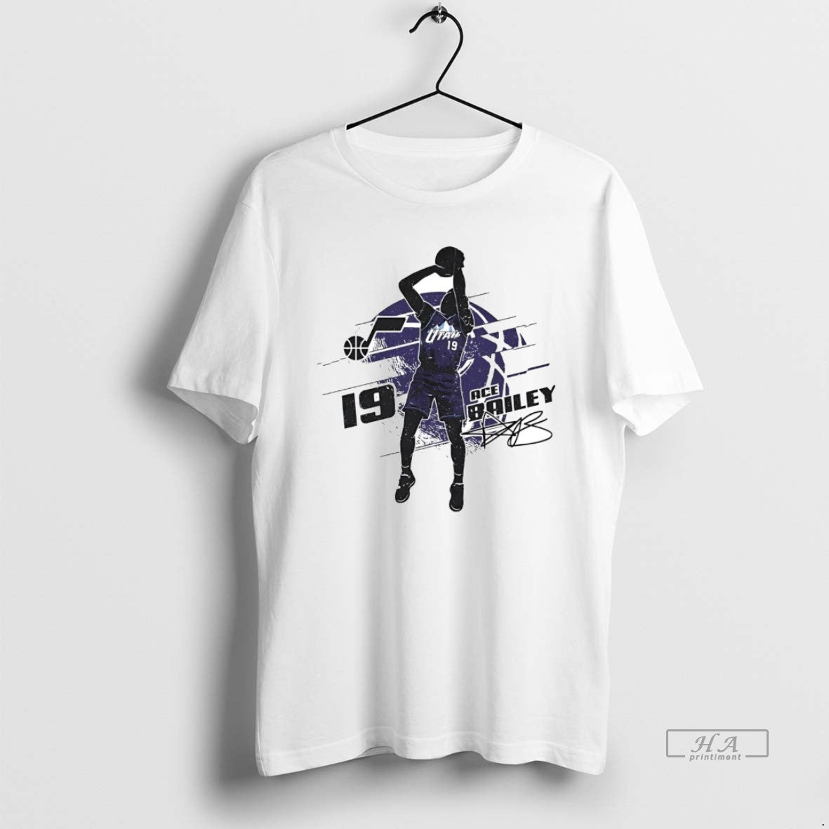 Official Ace Bailey Silhouette Jump Shot Utah Jazz