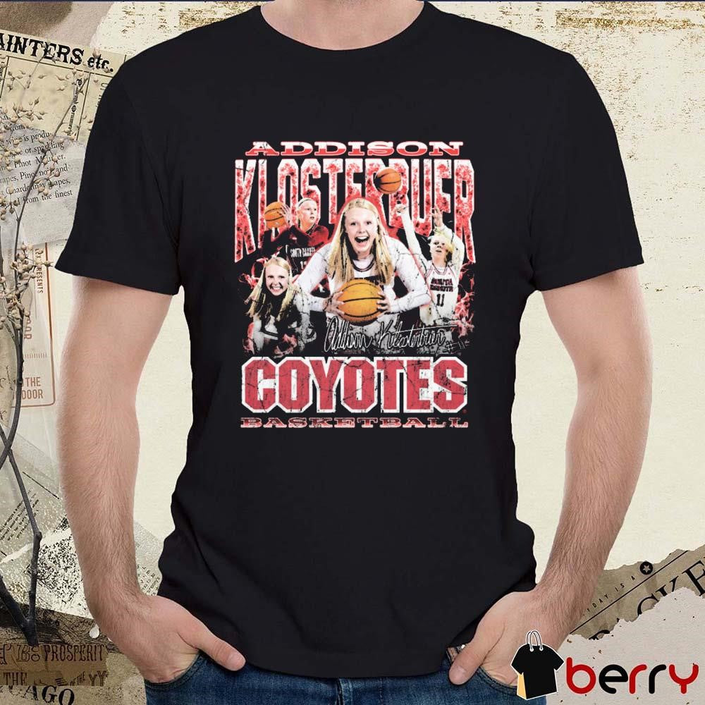 Addison Klosterbuer South Dakota Coyotes Basketball Pepper 90s Graphic Signature t-shirt