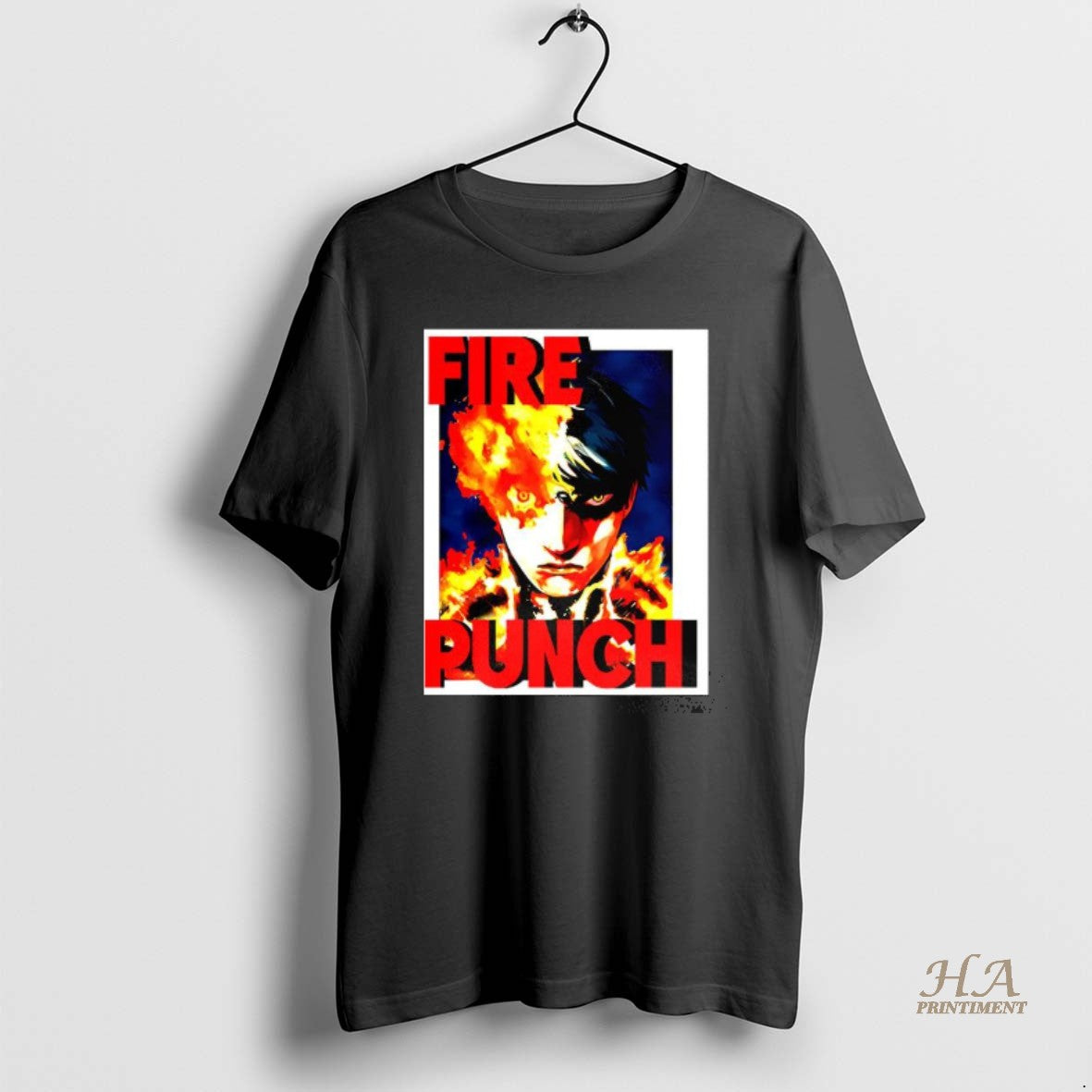 Official Agni Burning Half Face Fire Punch Manga T-Shirts, Hoodie, Sweatshirt | InkNestWear.com
