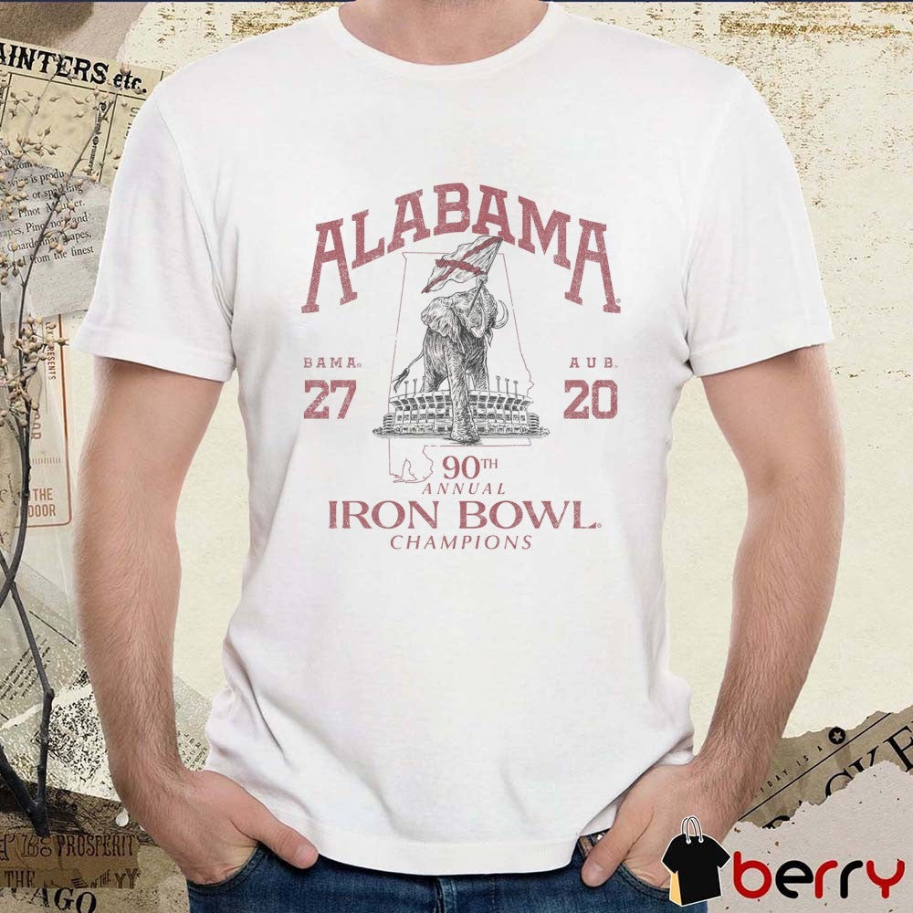 Alabama Crimson Tide Vs Auburn Tigers Score 27 – 20 90th Annual Iron Bowl Champions t-shirt