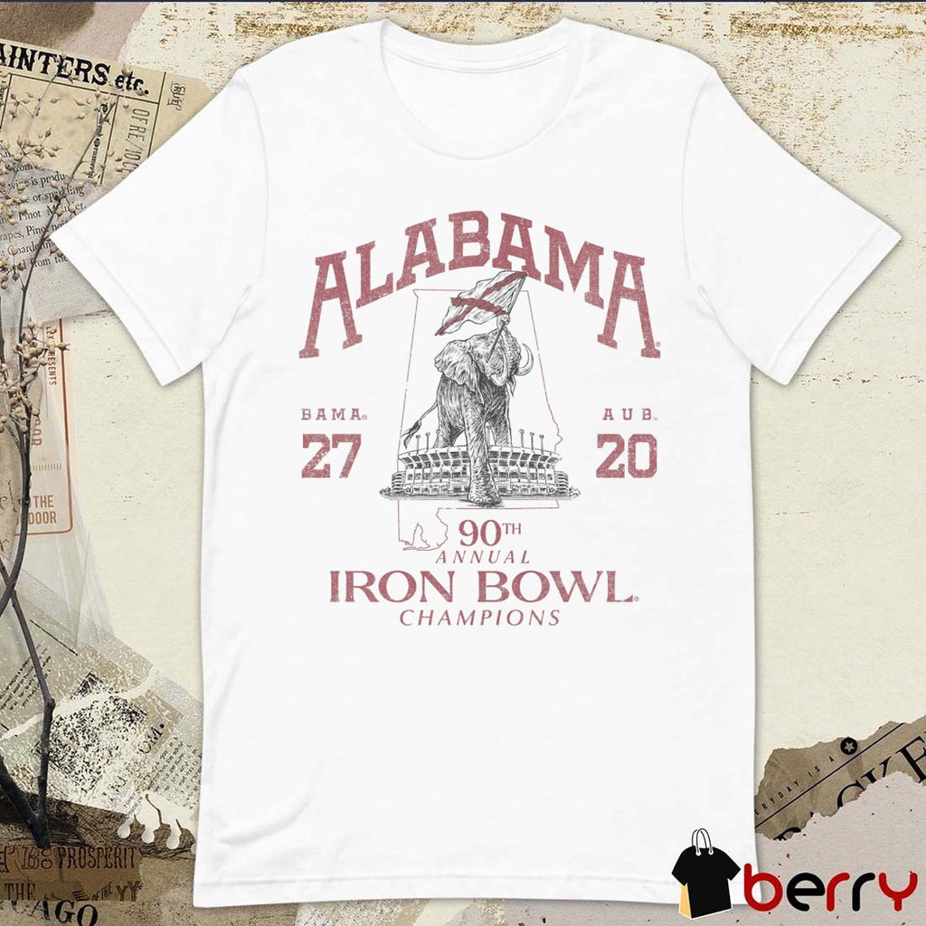 Alabama Crimson Tide Vs Auburn Tigers Score 27 – 20 90th Annual Iron Bowl Champions t-shirt