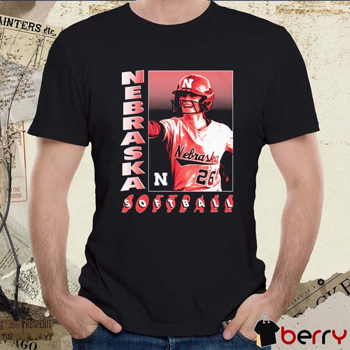 Alina Felix Illustration Nebraska Cornhuskers Softball Graphic t-shirt