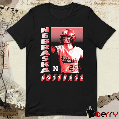Alina Felix Illustration Nebraska Cornhuskers Softball Graphic t-shirt