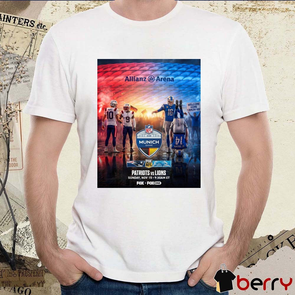 Allianz Arena NFL Munich Game Patriots Vs Lions November 15 2026 Welcome Home Amon-Ra Poster t-shirt