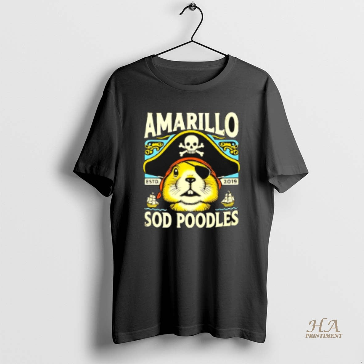 Official Amarillo Sod Poodles Black Prairie Dog Pirate T-Shirts, Hoodie, Sweatshirt | InkNestWear.com