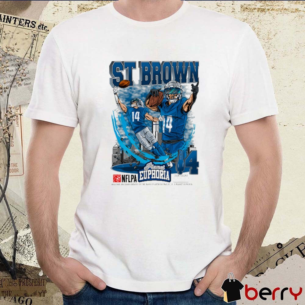 Amon-Ra St. Brown V3 Detroit Lions NFL Planet Euphoria Artwork 2025 t-shirt