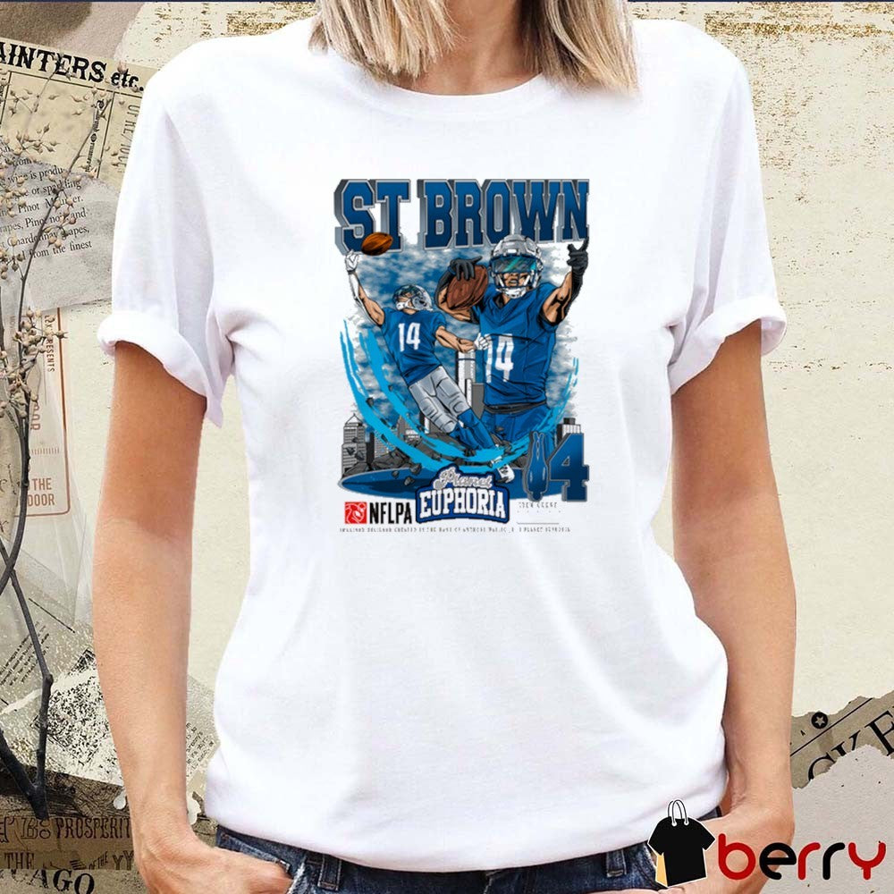 Amon-Ra St. Brown V3 Detroit Lions NFL Planet Euphoria Artwork 2025 t-shirt
