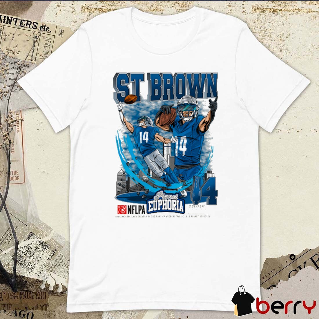 Amon-Ra St. Brown V3 Detroit Lions NFL Planet Euphoria Artwork 2025 t-shirt